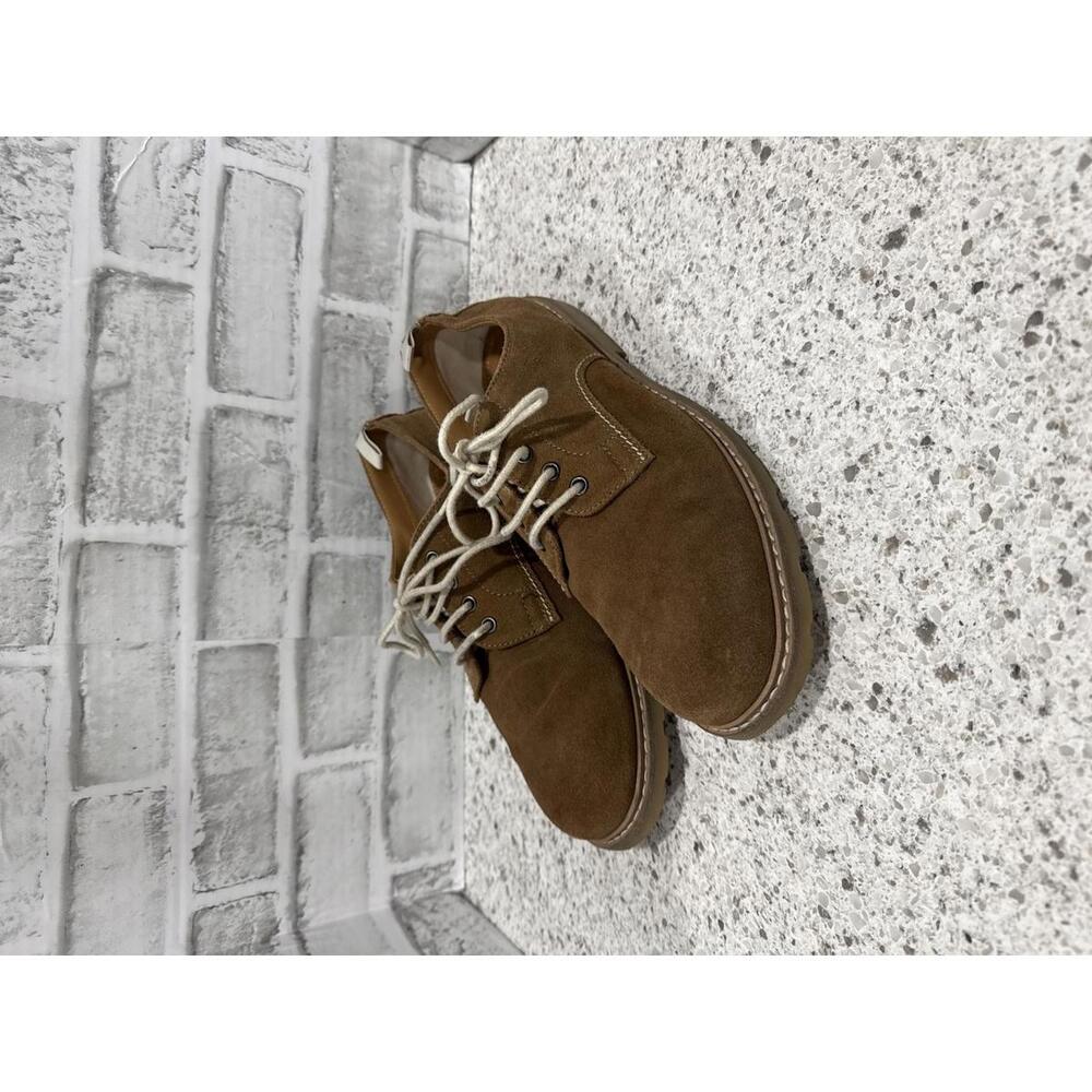 Zara Brown Suede Men's Oxford Shoes with Off White Laces